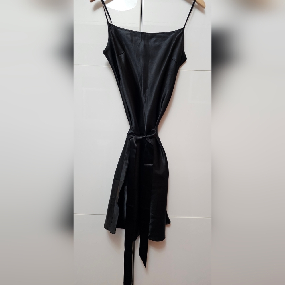 Satin Belted Sexy Babydoll Dress Nightgown Slip Silk Negligee Nightie - Picture 2 of 10